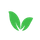 Green leaf icon with two curved leaves.